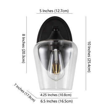 Jayne Iron/Glass Cottage Rustic LED Vanity Light